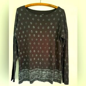 J Jill Perfect Pima 100% cotton size M EUC long sleeved Bohemian shirt